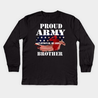 Proud Army National Guard Brother Shirt Kids Long Sleeve T-Shirt